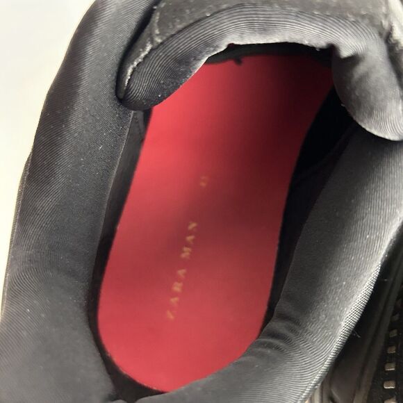ZARA MAN sneakers Shoes Size EU 43 US 10 Black / Red Lace Up Fashion Casual - Picture 10 of 11